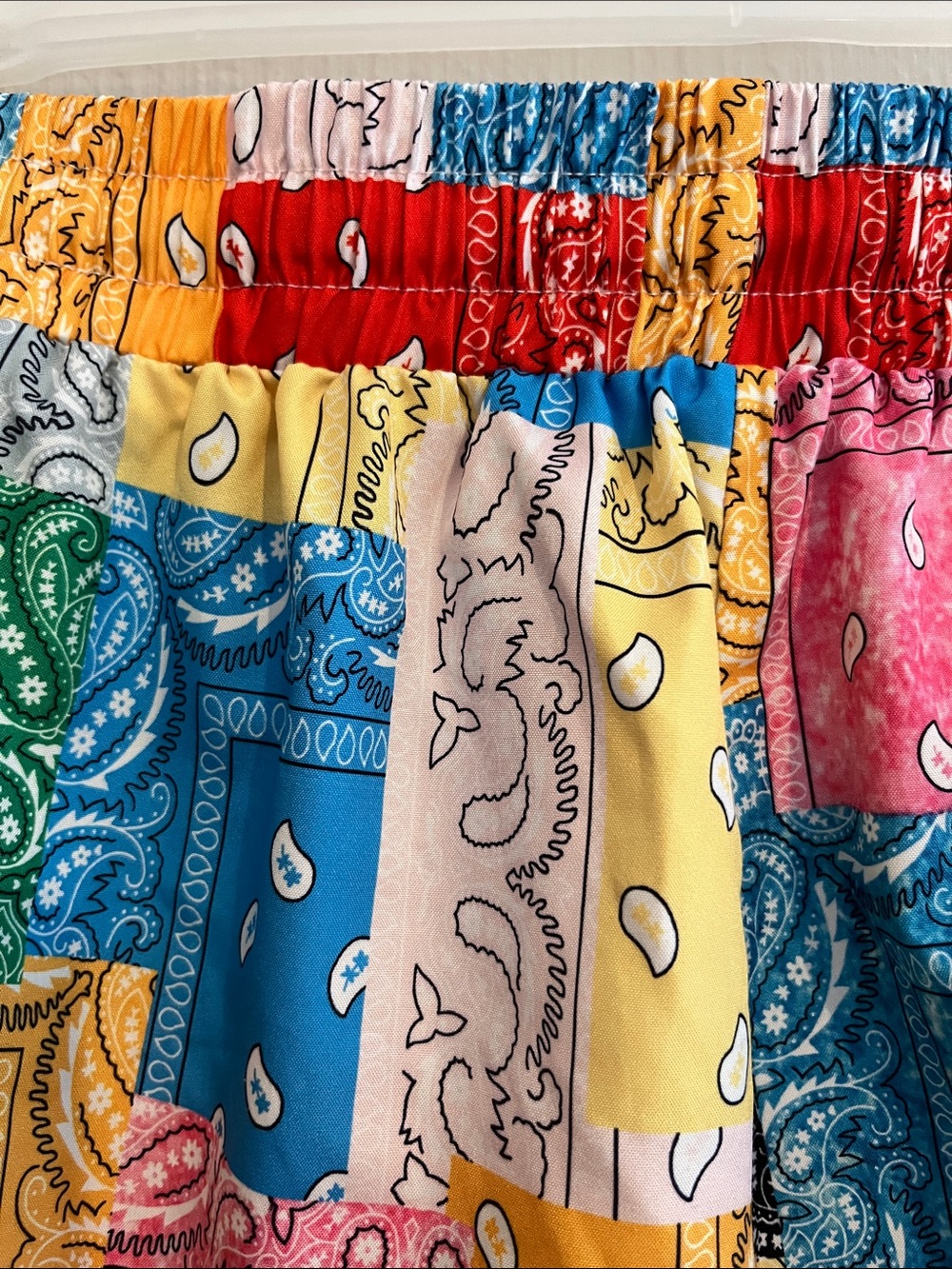 Multi-Color Bandana Patchwork Drawstring Shorts - Picture 4 of 4